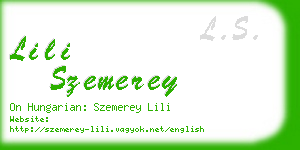 lili szemerey business card